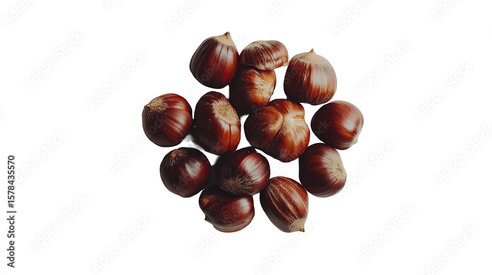 Pile of fresh chestnuts on black background. Pile of fresh chestnuts on black background.