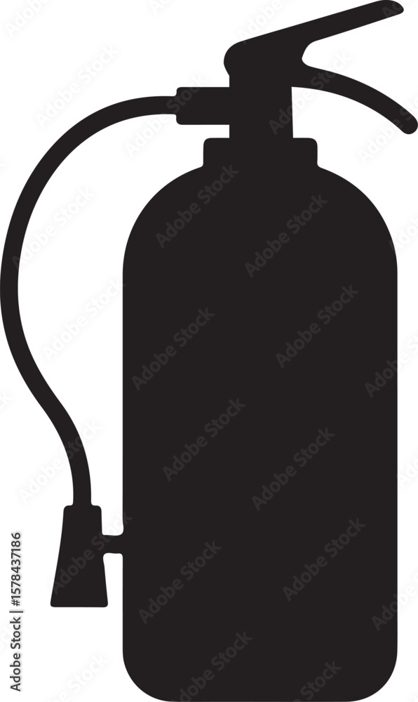 Obraz premium fire extinguisher silhouette, fire extinguisher icon vector, safety and emergency use, fire extinguisher vector