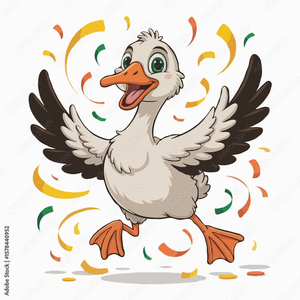 Fototapeta premium duck character design posing happy illustration