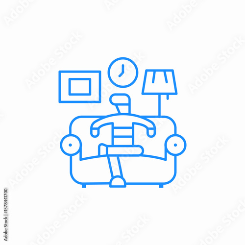 clean livingroom icon sign vector