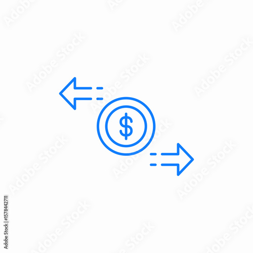 dollar exchange icon sign vector