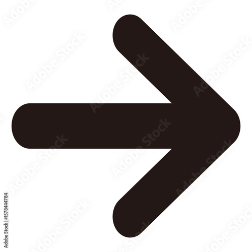 細めで丸みがある シンプルな短い矢印　黒　単品