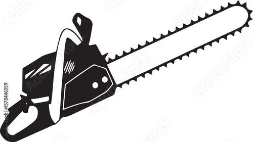 Powerful Chainsaw Silhouette Icon