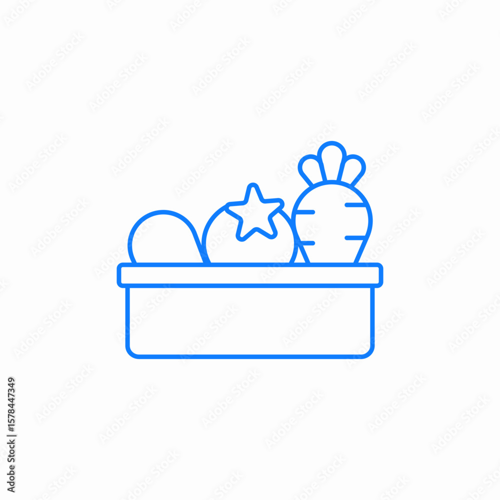 Fototapeta premium vegetable basket icon sign vector