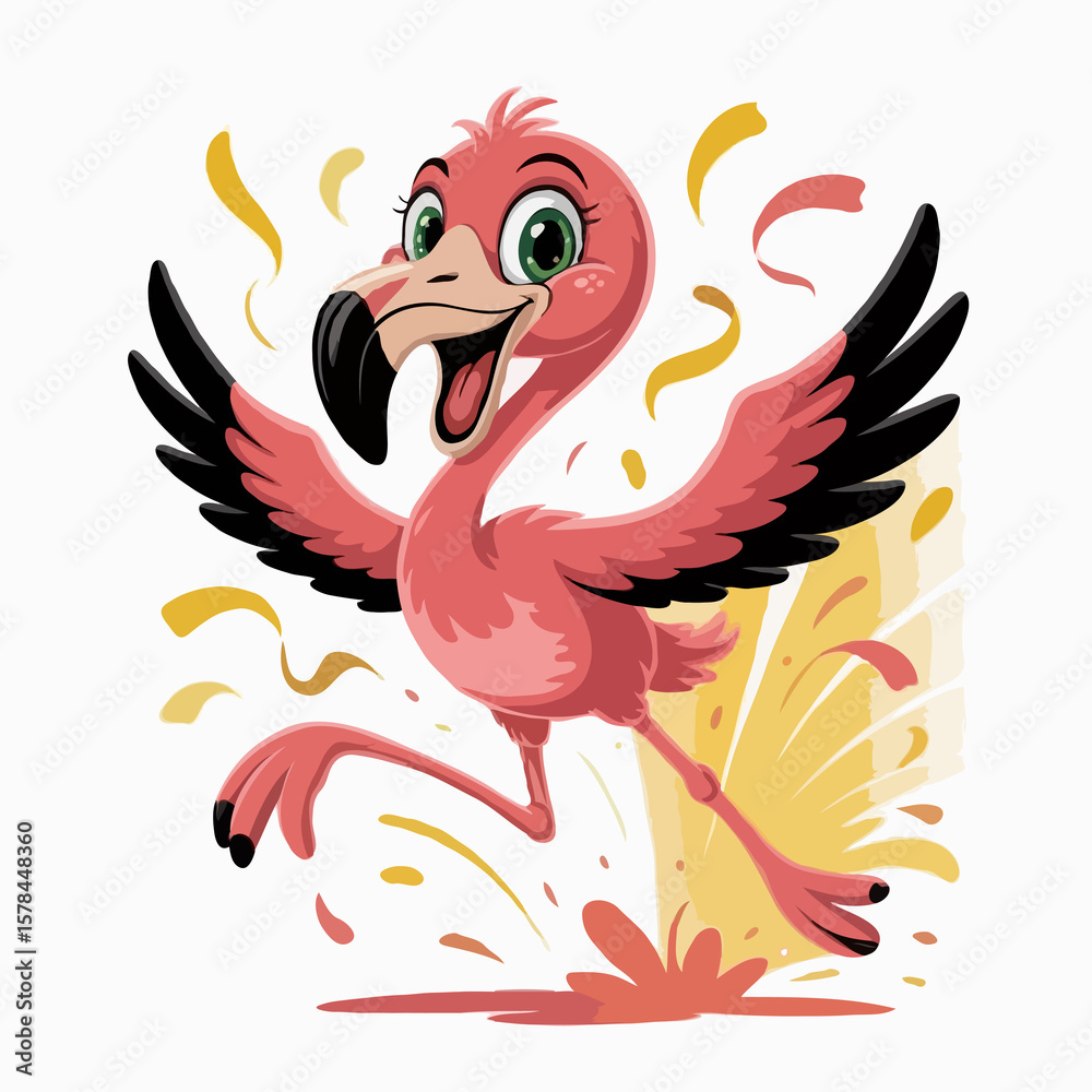 Fototapeta premium flamingo design character design posing happy