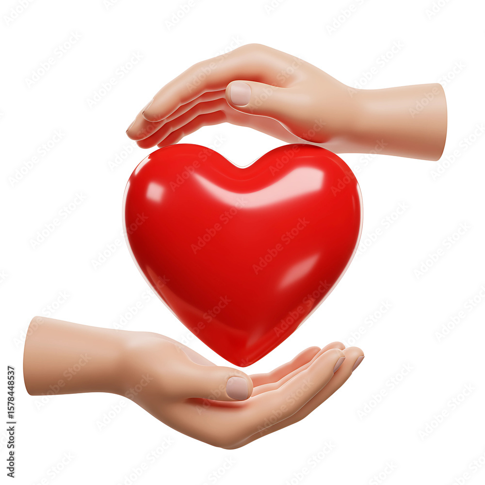 Obraz premium Hands Holding Red Heart