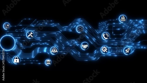 Ai tools or neon box. Multi function for Agentic AI technology motion background. Multi agent AI systems, Automate daily Tasks Smart AI solutions improve efficiency, Automate repetitive work.
