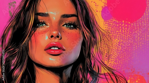 Pop art inspired portrait graphic
