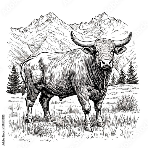 Black and white cattle grazing in a green farm pasture