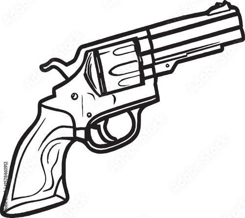 a photo of a .357 magnum revolver in black and white, detailed and hyper-realistic
