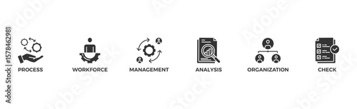 Total quality management banner web icon
