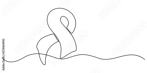 Scarf one line drawing vector. concept of dressing warmly, cold snap or autumn-winter season, single continuous line drawing scarf, Autumn scarf continuous one line drawing, single line art element. 