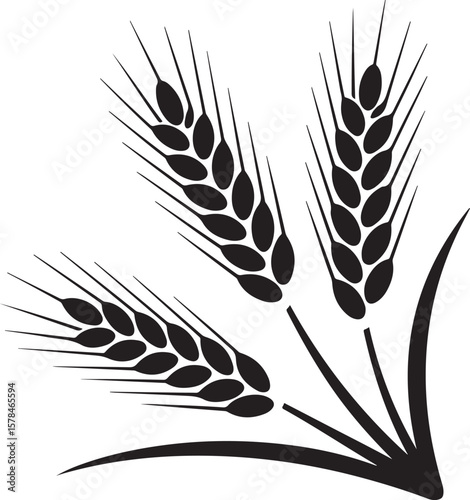 Wheat Bundle Silhouette SVG Farm Crop Vector