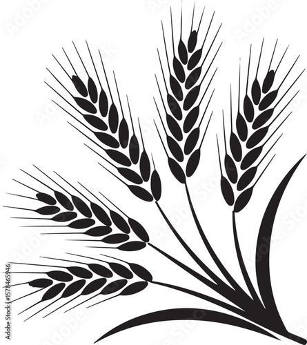 Wheat Bundle Silhouette SVG Farm Crop Vector