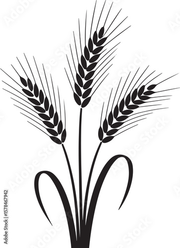 Wheat Bundle Silhouette SVG Farm Crop Vector