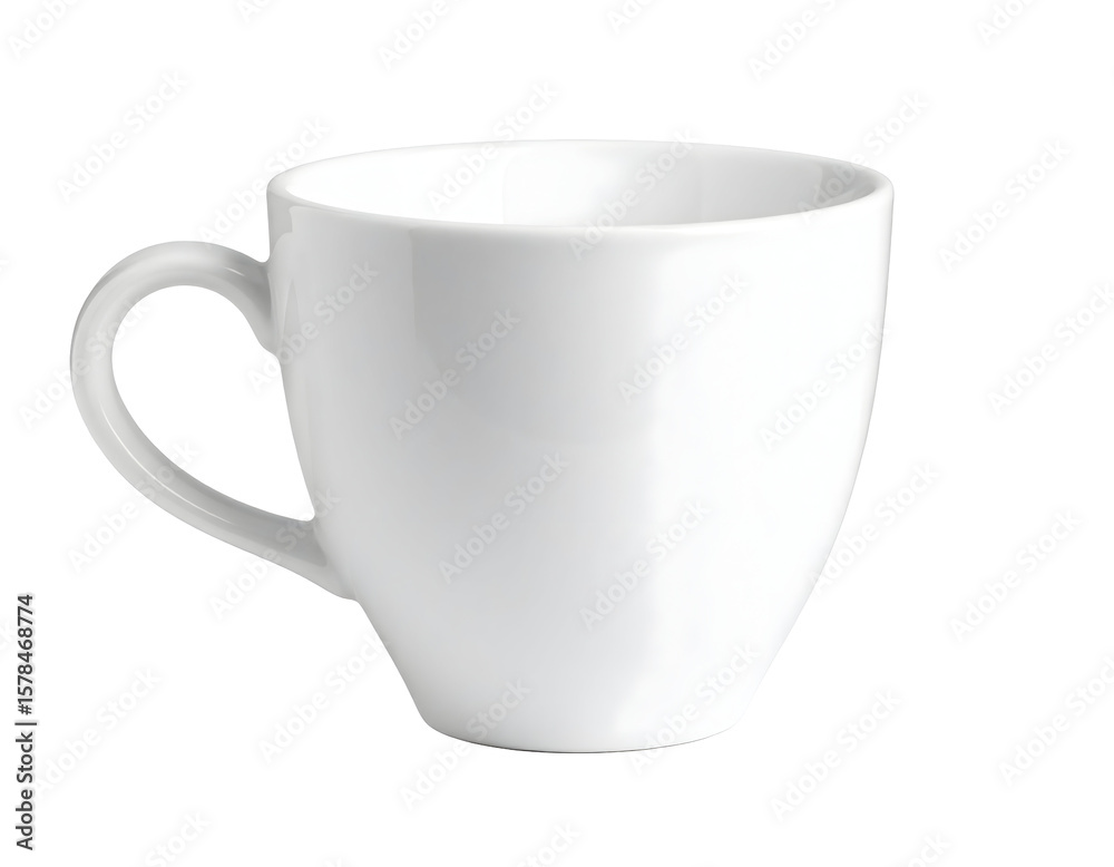 Obraz premium Simple plain white coffee teacup isolated