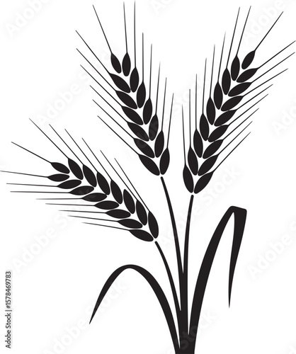 Wheat Bundle Silhouette SVG Farm Crop Vector