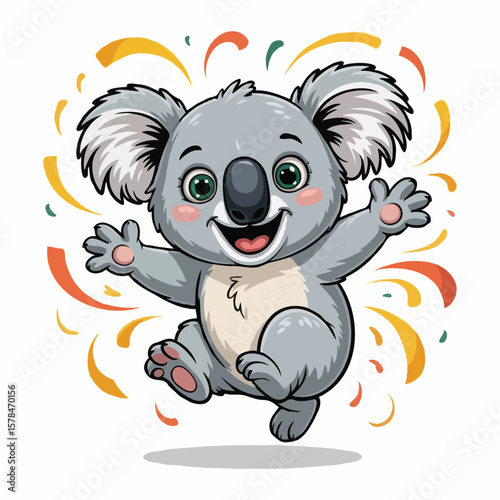 koala design character design posing happy