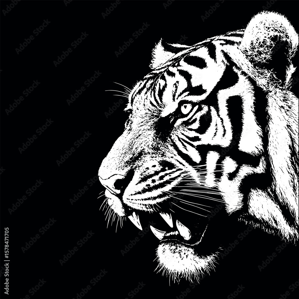 Obraz premium tiger head silhouette