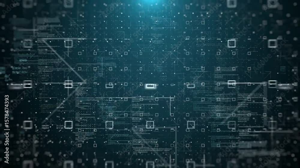 effect composed of a blue background numeric code wireframe