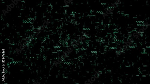 Wallpaper Mural This video features a black background with animated, green DNA and chemical structure symbols floating around Torontodigital.ca