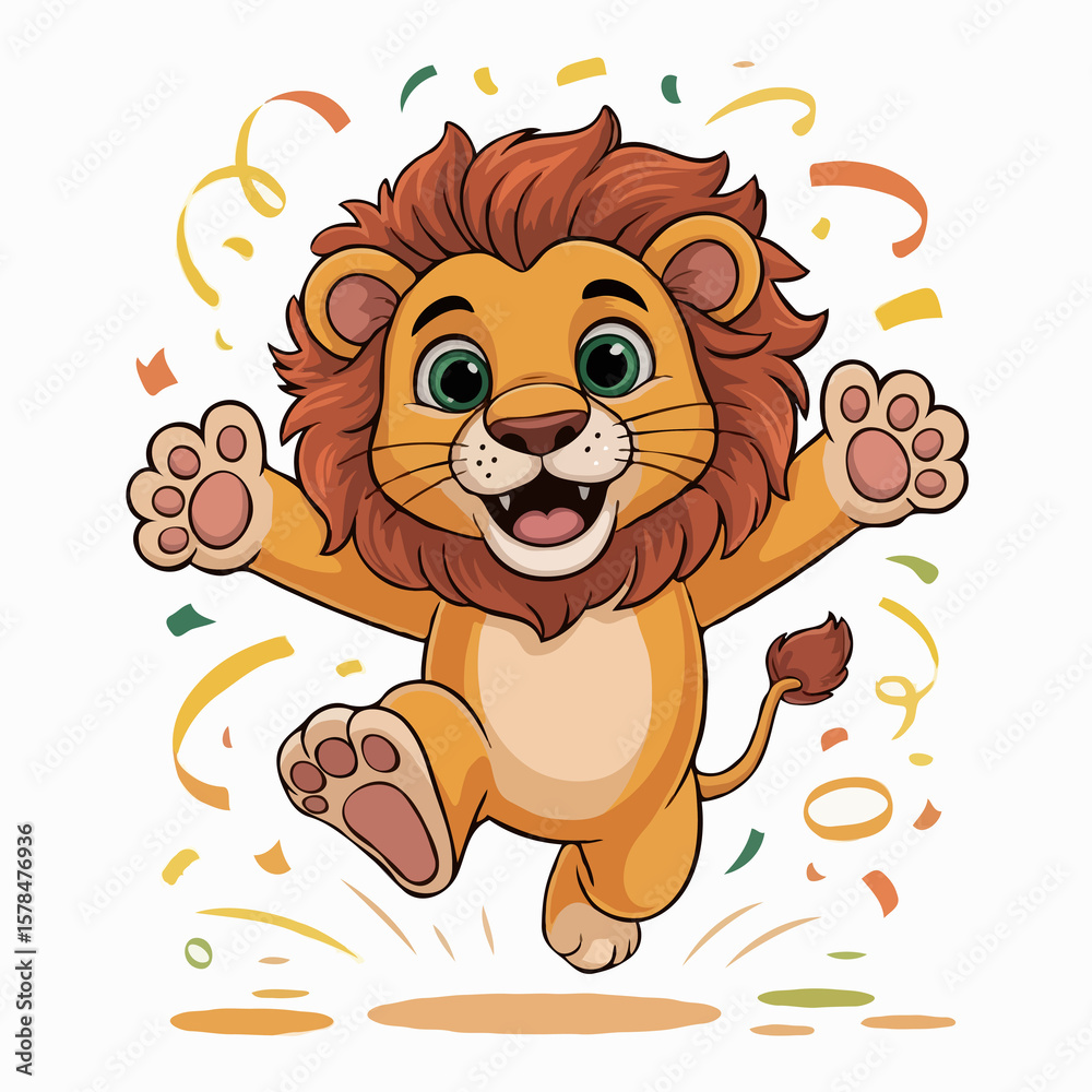 lion illustration character happy design lion illustration character happy design
