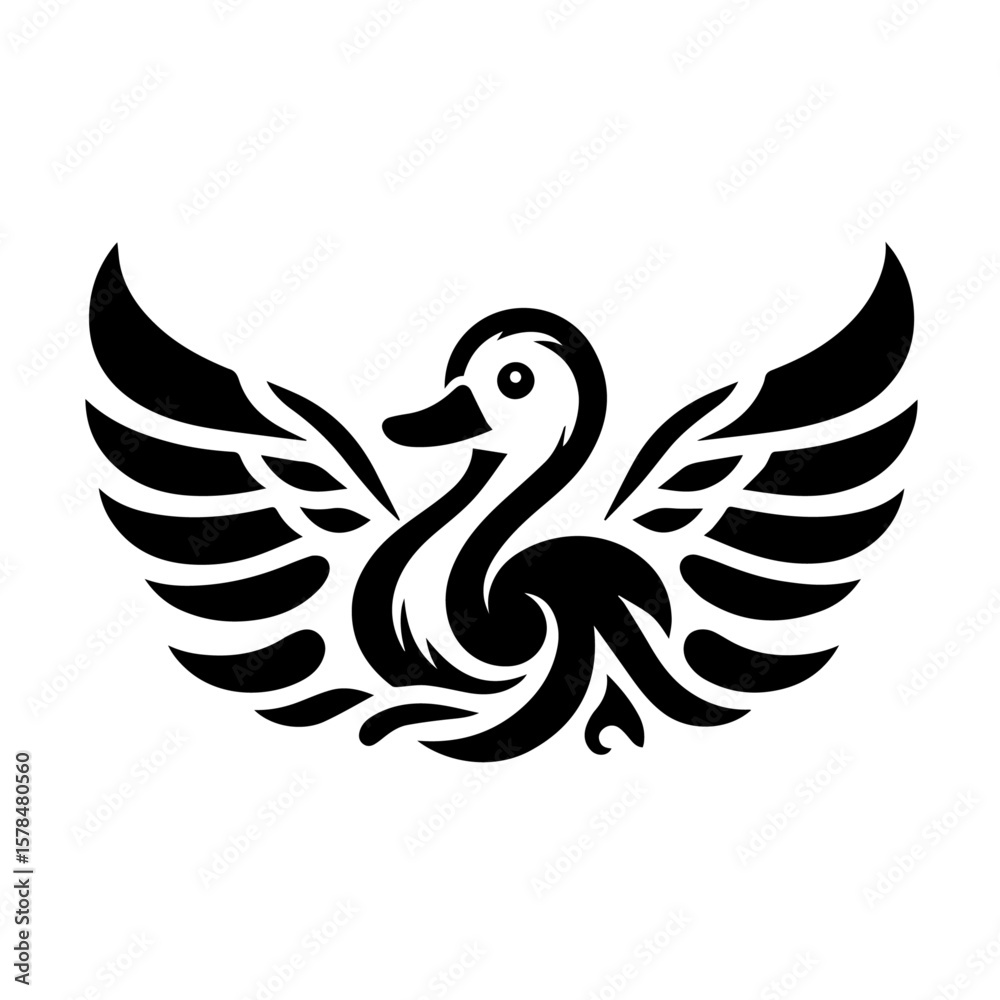 Fototapeta premium Simple Black and White Monochrome Vector Design Graphic