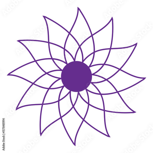 Minimalist flower lineart festive invite decoration