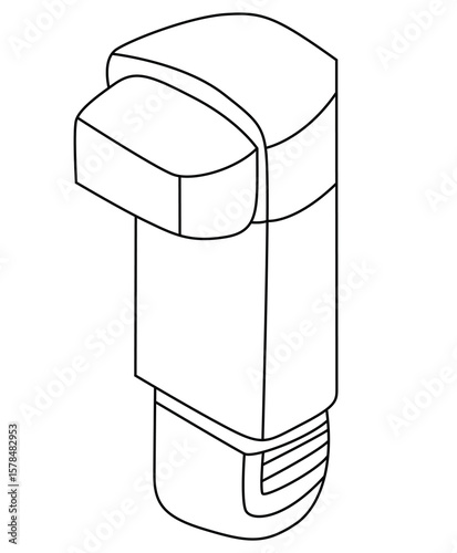 Science of hand drawn vector air breath pump outline.