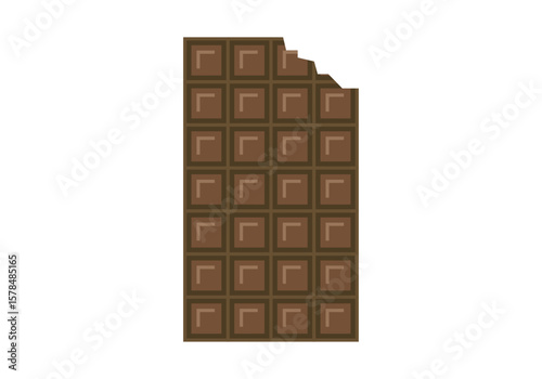 Tableta de chocolate marrón mordida