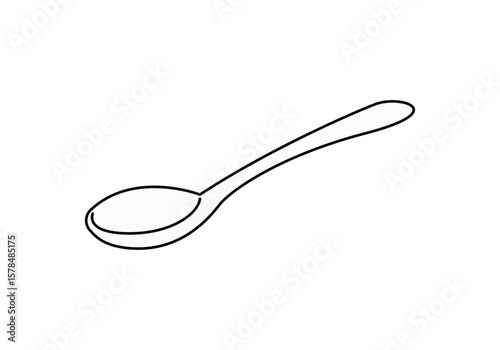 Icono negro de cuchara en fondo blanco