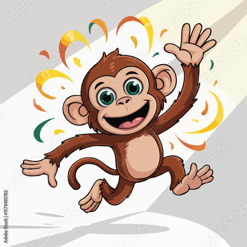 monkey design illustration character happy