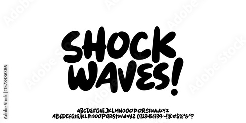 Groovy Font. Graffiti Font. Elegant Display Font. Playful font. Creative Hand Drawn Alphabet, Number and Symbol. Street Art Fashion Designs Typography modern concept vector illustration