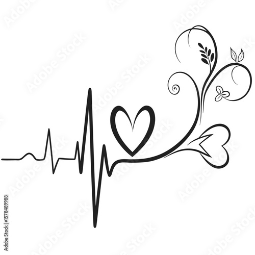 heart with heartbeat