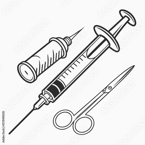 vector illustration of syringe