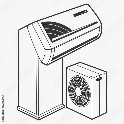 air conditioner vector illustration