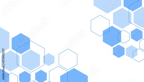 Abstract blue hexagon shape for frame illustration design