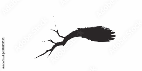 Vector brush stock, grunge black and white paint Background. White black grey wall, floor with cracks, texture background