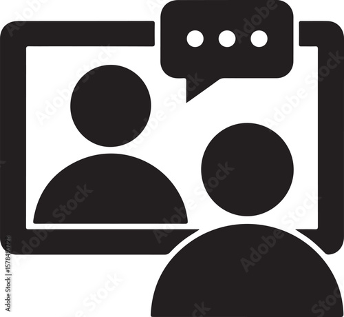 Video conference , webinar vector icon illustration