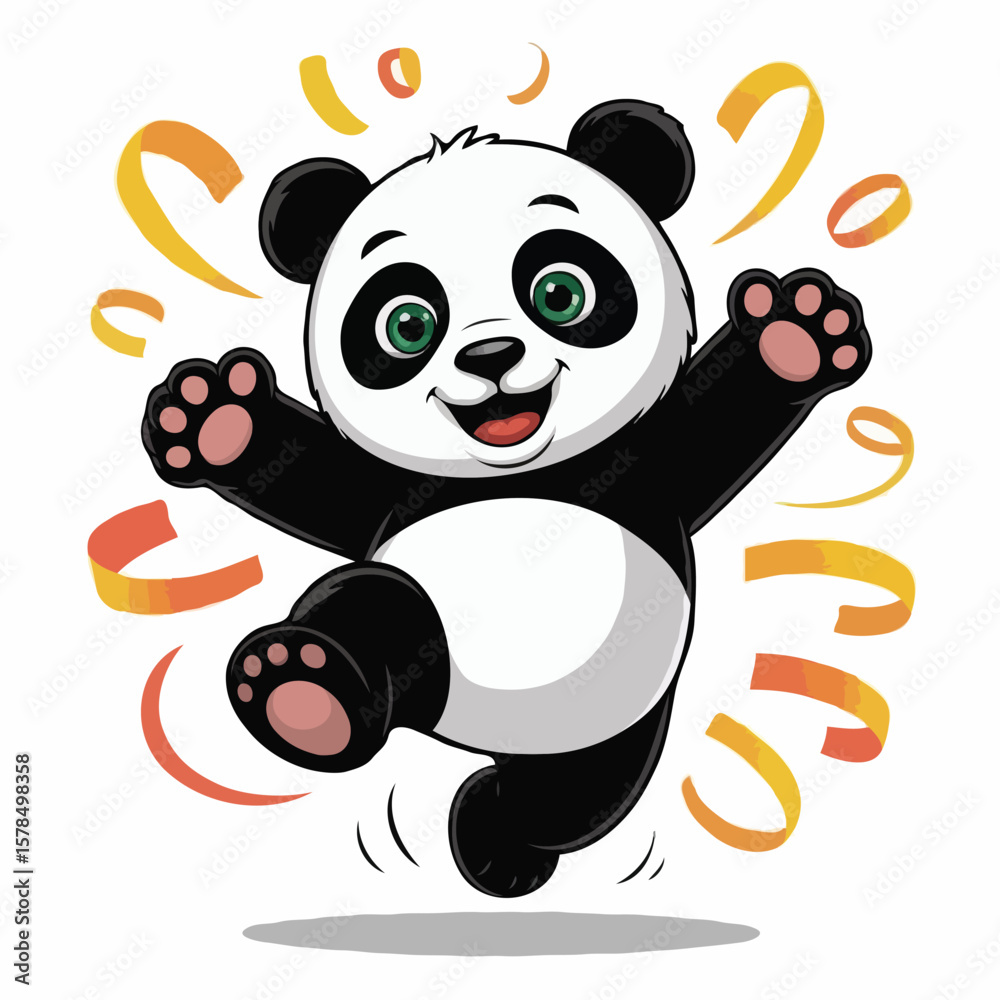 Fototapeta premium panda design illustration posing happy