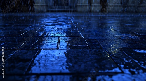 Wet pavement night rain