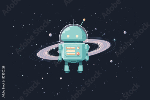 droid floating in space