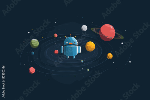 droid floating in space