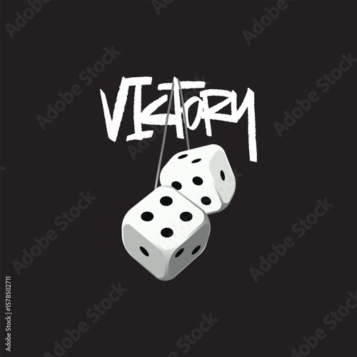Victory ludu dice Vector T-shirt design Template