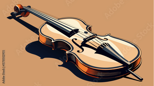 vector illustration of a violin