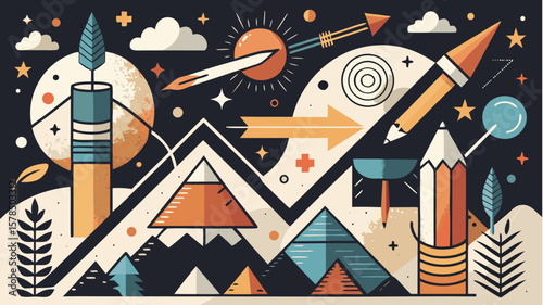space rocket vector illustration