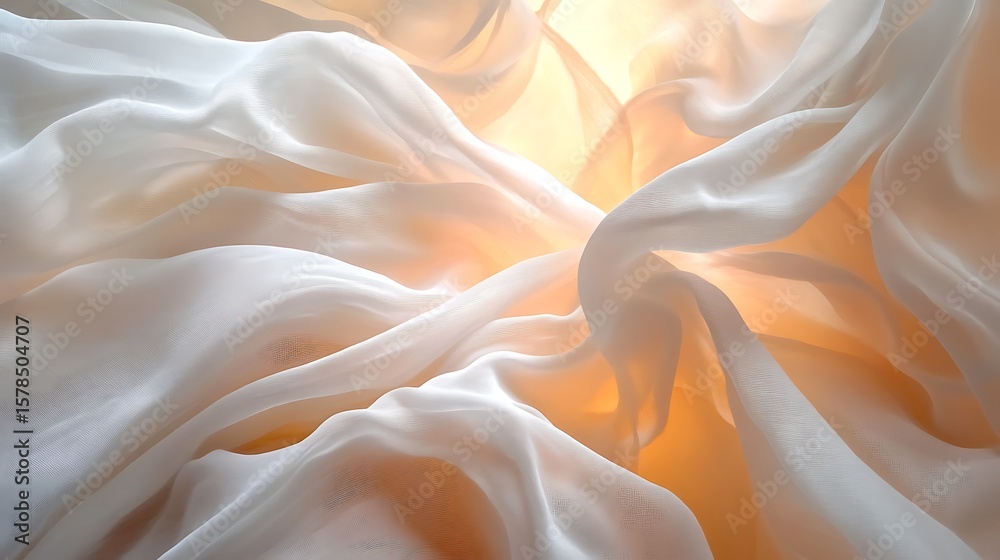 Obraz premium White fabric texture with sunlight