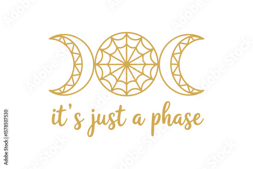 its just a phase, A golden triple moon symbol SVG Design