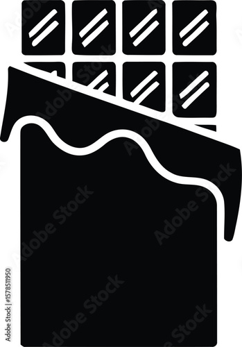 Dark chocolate bar with wrapper sweet confection