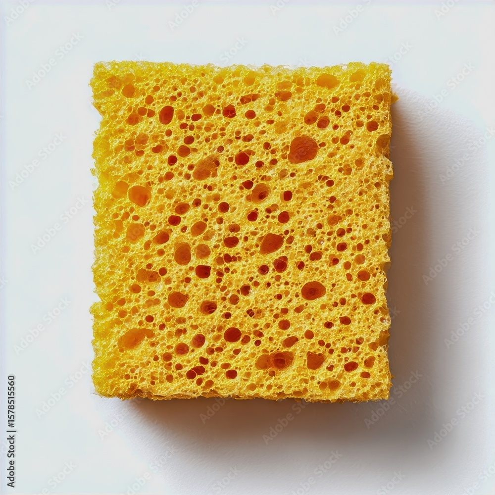 Fototapeta premium sponge cleaning texture isolated bright surface top view sharp detail